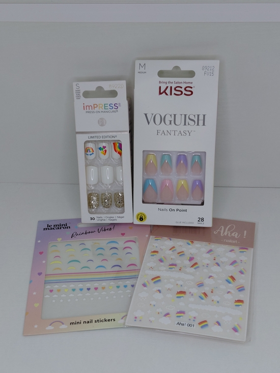 Kiss Other - PRIDE BUNDLE - KISS Voguish & imPRESS Rainbow press-on nails, plus nail stickers
